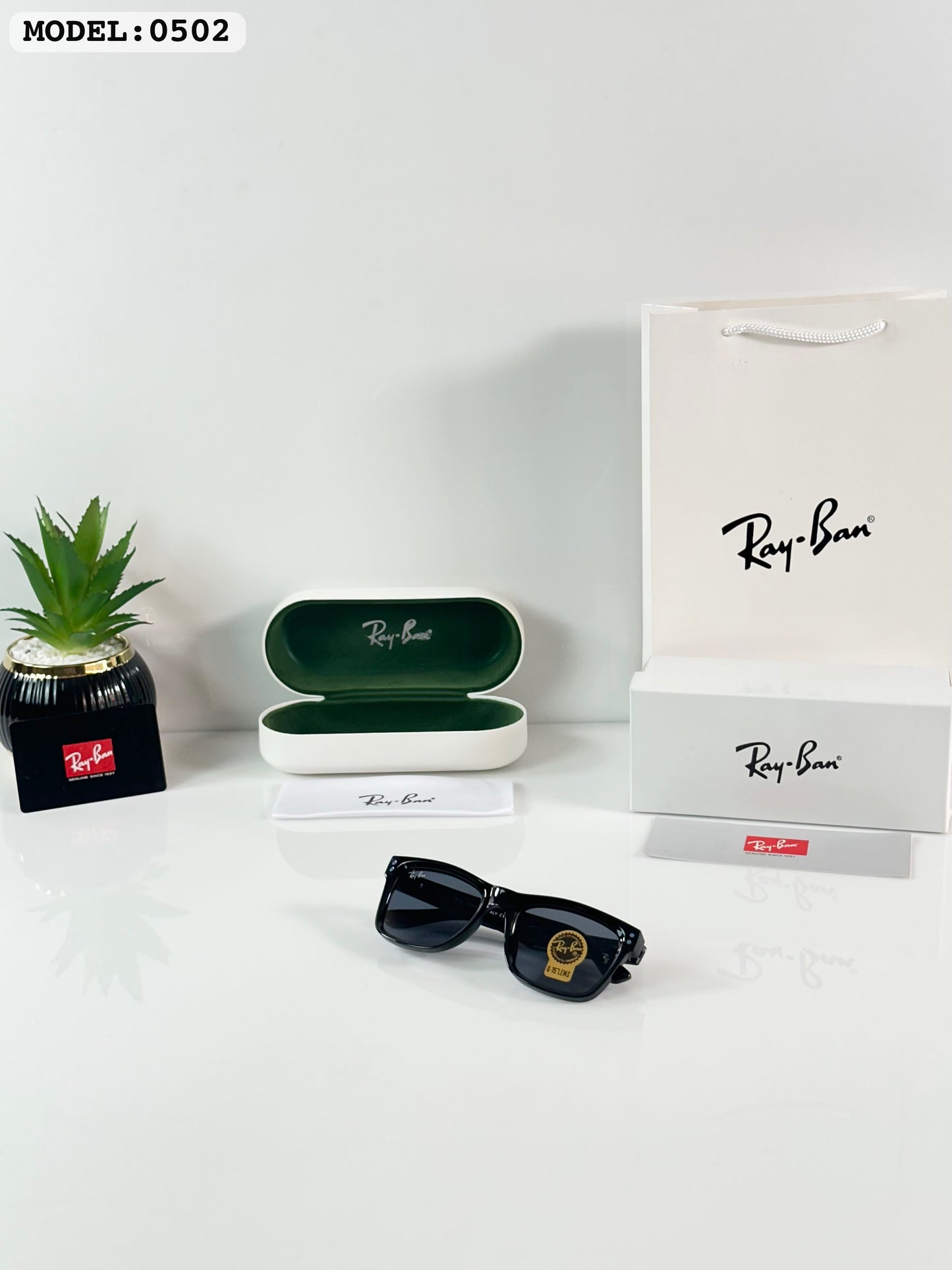 RAYBAN REVERSE SHINE BLACK SUNGLASSES